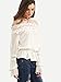 SheIn Women's Off The Shoulder Crochet Long Sleeve Blouse - White Large
