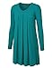 MBJ WT1166 Womens V-Neck Long Sleeve Pleats Tunic Dress Top XXXL Jade