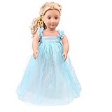 Wensltd Doll Clothes for 18 Inch Dolls Pretty Lace Dress Fits American Girl Dolls (Blue)