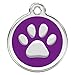 CNATTAGS Stainless Steel with Enamel Pet ID Tags Personalized (Round Paw)
