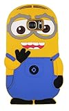 Galaxy S7 Edge Case, Despicable Me Minion Cute 3D Cartoon Lovely Soft Gel Rubber Silicone Skin Case Cover for Samsung Galaxy S7 Edge (2 Eyes, Blue)