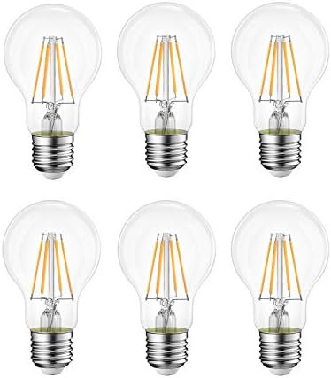 Doraimi 6 Pack LED Bulbs,6W=60W, 2700K Warm Light,800 Lumens, E26 Base, Omnidirection Bulb for Vanities, Lamps, Light Fixtures - ETL & Energy Star(E26 Base)