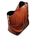 S-ZONE Women's Fashion Vintage Leather Tote Shoulder Bag Handbag Purse, Brown, Large