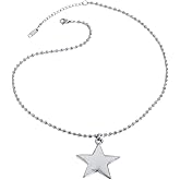 Pierced Owl Stainless Steel Ball Chain Star Pendant Necklace