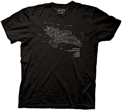 Joss Whedon's Firefly: Serenity Diagram Men's T-Shirt, Black，XX-Large