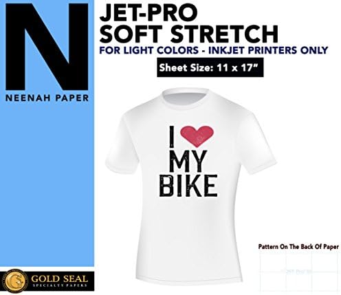 IRON ON HEAT TRANSFER PAPER JET-PRO SS SOFSTRETCH 11 x 17" CUSTOM PACK 1000 SHEETS