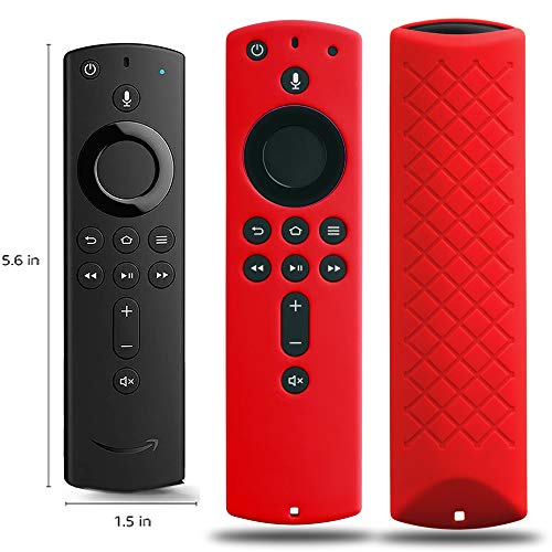 Covers for All-New Alexa Voice Remote for Fire TV Stick 4K, Fire TV Stick (2nd Gen), Fire TV (3rd Gen) Shockproof Protective Silicone Case - Red