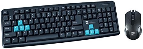 Full-Size Ergonomic USB Wired Keyboard and Mouse Combo by Luxuries for Desktop with Water-Resistant and whisper-quiet Keyboard Design