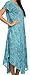 Sakkas 15802 - Lila Freckled Dyed Cap Sleeve Scoopneck Long Caftan Dress/Cover up - Turquoise - OS