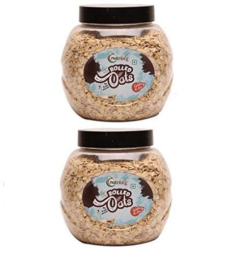 Nutriorg Gluten Free Rolled Oats 1 kg (Pack of 2 * 500g ) | Made from 100 % Natural Produce |