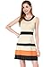 Allegra K Ladies Color Block Sleeveless Round Neck A Line Tank Dress Beige S