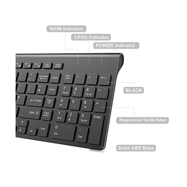 JOYACCESS-Wireless-Keyboard-Mouse-24G-Rechargeable-Slim-Keyboard-and-Mouse-with-Number-Pad-Ergonomic-Keyboard-for-Windows-PCSmart-TVLaptopApple-Mac-QWERTY-UK-Layout-Black Rechargeable Wireless Keyboard and Mouse, J JOYACCESS Full Size Ultra Thin Wireless Keyboard and Mouse, 2400 DPI Quiet…