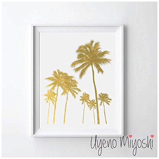 Palm Trees Gold Foil Art Print California Palm Tree I Gold Print Modern