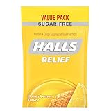 HALLS Sugar-Free Cough Drops, (Honey-Lemon, 180 Drops)