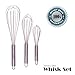Wire Whisks - Extra Strength Stainless Steel Whisk Set of 3 – Quality Kitchen Utensils - Hand Mixers for Blending Stirring Whipping Chocolate, Dough, Flour, Milk and Eggs - Small, Medium Large