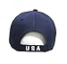 Patriotic USA American Flag Red White Blue Stars Flying Birds Baseball Cap Hat 3D Embroidery (Navy)