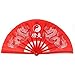 Bettli 35cm Bamboo Chinese Fan Tai Chi Kung Fu Folding Fan with Dragon Design.(Red)