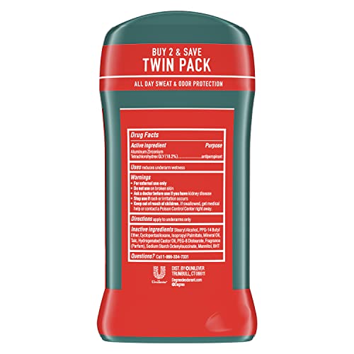 DEGREE MEN ORIGINAL PROTECTION ANTIPERSPIRANT DEODORANT 48-HOUR SWEAT & ODOR PROTECTION SPORT ANTIPERSPIRANT FOR MEN 2.7 OZ TWIN PACK
