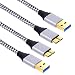 Galaxy S5 Charger Cable, Besgoods 2-Pack 6FT Nylon Braided Micro USB 3.0 Cable - Type A Male to Micro B Cable Cord for Hard Drive, Note 3, Samsung Galaxy S5 and More, White