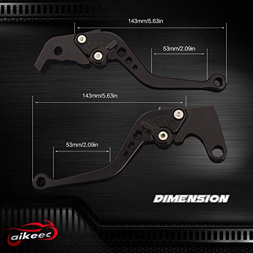 image for aikeec Motorcycle CNC Brake and Clutch Levers Short Adjustable Brake C