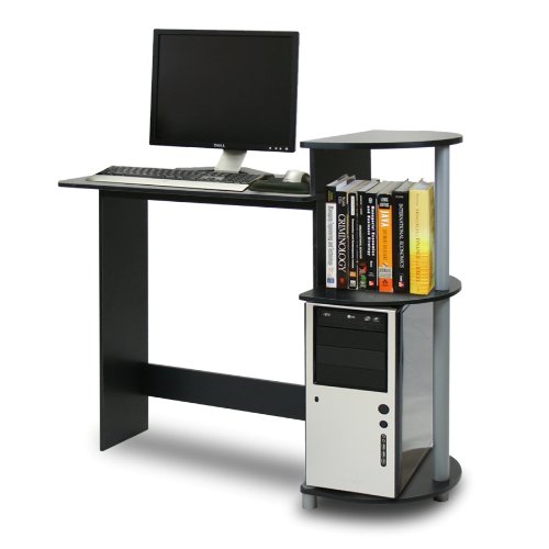Furinno 11181bk/gy compact computer desk, black/grey