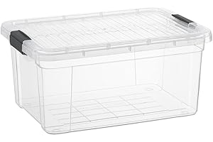 Superio Clear Storage Box with Lid, 20 Quart Plastic Container Bins for Organizing, Stackable Crates, BPA Free, Non Toxic, Odor Free, Organizers for Home, Office, School, and Dorm