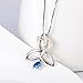 DAOCHONG 925 Sterling Silver Good Luck Irish Triangle Celtic Knot Heart Vintage Pendant Necklace, Box Chain 18