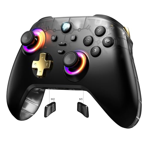 EasySMX D05 PC Controller - Enhanced Wireless Bluetooth Controller with Hall Effect/Charging Dock/RGB Lighting - No Stick Drift, No Dead Zone - Work for Windows PC, Android, Steam and Switch