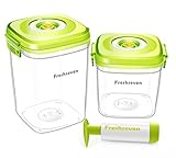 Freshseven Vacuum Seal Air-tight Versatile Food Container and Instant Marinator with a Pump- High Square Set of Two- 2.1 Quart + 1.4 Quart Made of BPA-free Tritan Microwave Safe Diswasher Safe