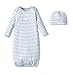 Lamaze Organic Baby Baby Organic Essentials 2 Piece Hat and Gown Set, Blue, One Size