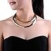 Jerollin Two-layers Stainless Steel Silver Statement Open Choker Bib Necklace Gold