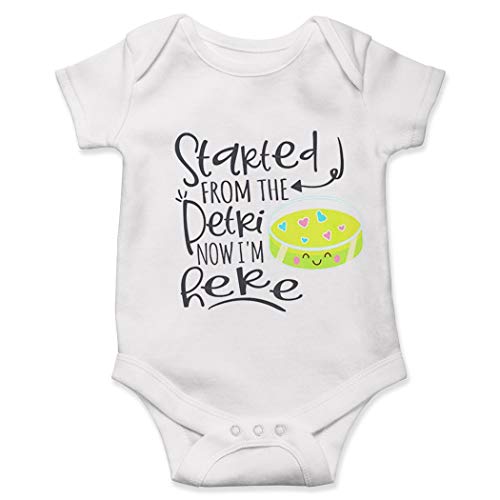 IVF Onesie, Started from The Petri Onesie Baby, Cute in Vitro Fertilization Baby Onesie White