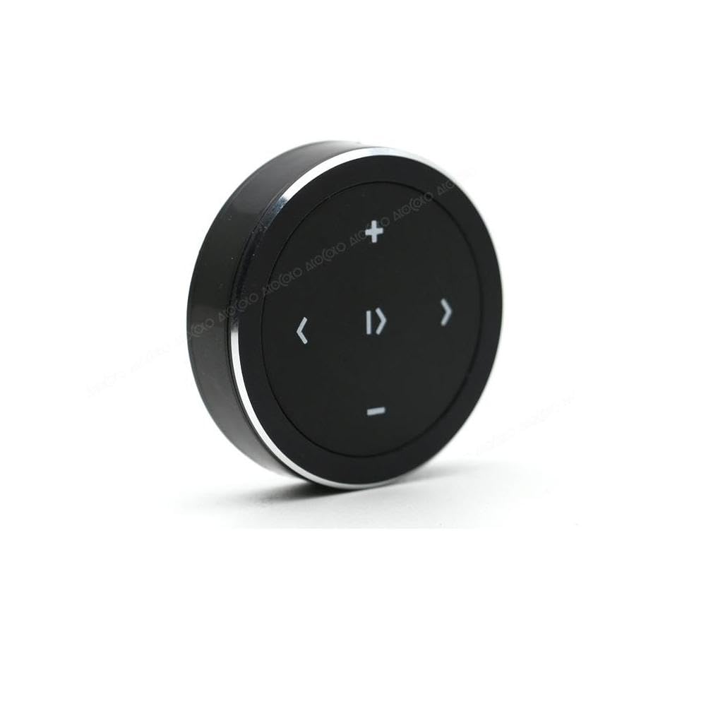 Universal Car Bluetooth 4.0 Remote Control Wireless Bluetooth Media Button with Mount, 3M sticker for Cellphone Tablet (Black)