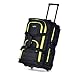 Olympia U.S.A. 8 Pocket Rolling Duffel Bag, Black/Yellow, 22 inch
