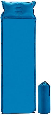 Rectangular Mat with Pillow | 75D Polyester Pongee PVC Coating Air Sleeping Pad| Lightweight Compressible and Stable Mattress for Camping Backpacking Fishing and Climbing