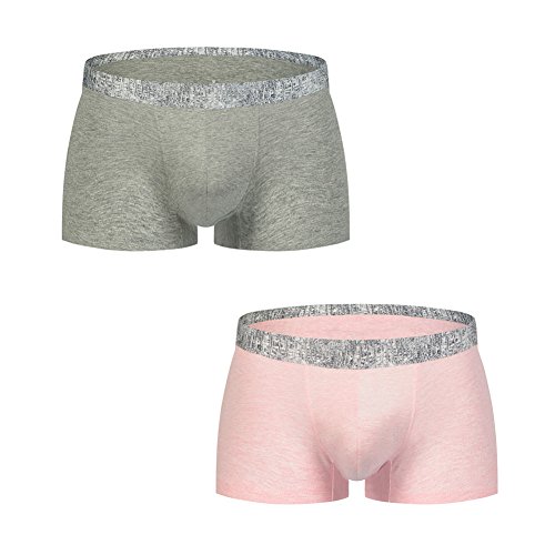 HCMP Men's 2 Pack Ultra Soft and Breathable Bamboo Rayon Fiber Boxers