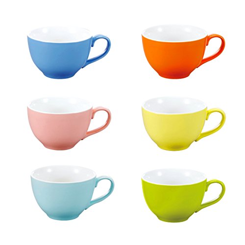 Panbado 6-Piece 5" 13.5 oz Porcelain Glazed Coffee Mugs Tea Cups of 6 Colors