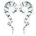 BodyJ4You 2PC Glass Ear Tapers Plugs 0G Black Helix Design Spiral Gauges Piercing Jewelry