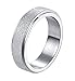 ALEXTINA Anxiety Rings Fidget Rings for Women Stress Relief Spinner Rings for Anxiety Stress Silver Rings 6MM Titanium Steel Rings Size 8