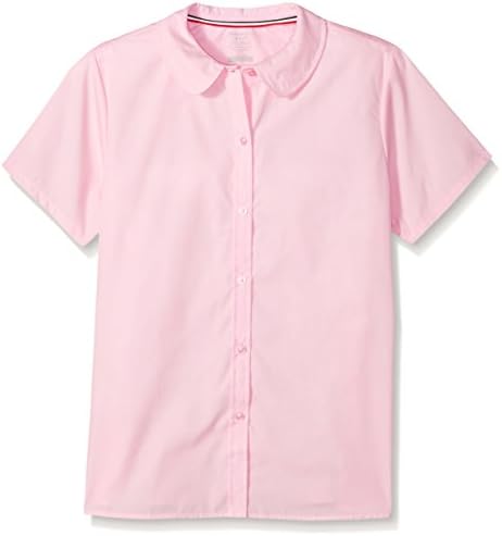 French Toast Girls Plus Size' Short Sleeve Peter Pan Collar Blouse, Pink, 10.5
