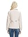 E.JAN1ST Women's Diamond Quilted Jacket Stand Collar Button End with Pocket Coat, Cream, TagsizeXXXL=USsize8