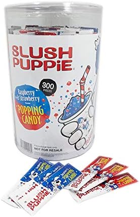 Rose Confectionery Slush Puppie Sweets for Party Bags Favours - 6 x POPPING CANDY Strawberry and Raspberry Flavour
