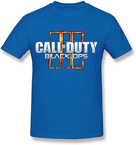 LOHUIOI Men's Black Ops 3 Call Of Duty Game Logo T-shirt Size L RoyalBlue
