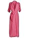 Begonia.K Women's Long Sleeve Chiffon Lightweight Maxi Sheer Duster Cardigan, Melon Red, Medium