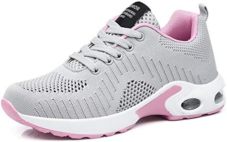 Womens Trainers Running Shoes Air Mesh Sneakers Shock Absorbing Lightweight Sport Jogging Gym Athletic Fitness Black Red Blue Size 3-8
