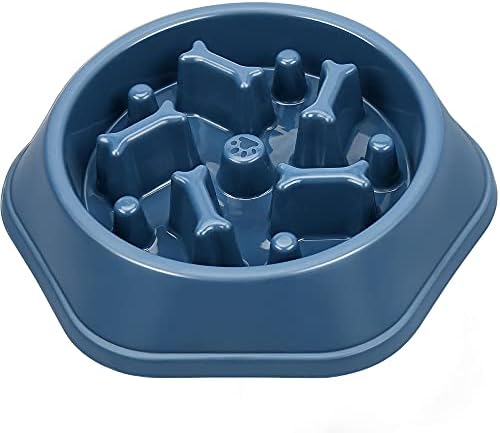 UPSKY Slow Feeder Dog Bowl Anti-Chocking Dog Feeder Bone Pattern Interactive Dog Food Bowl Non-Slide Healthy Design Dog Lick Bowl for Small Medium Dogs
