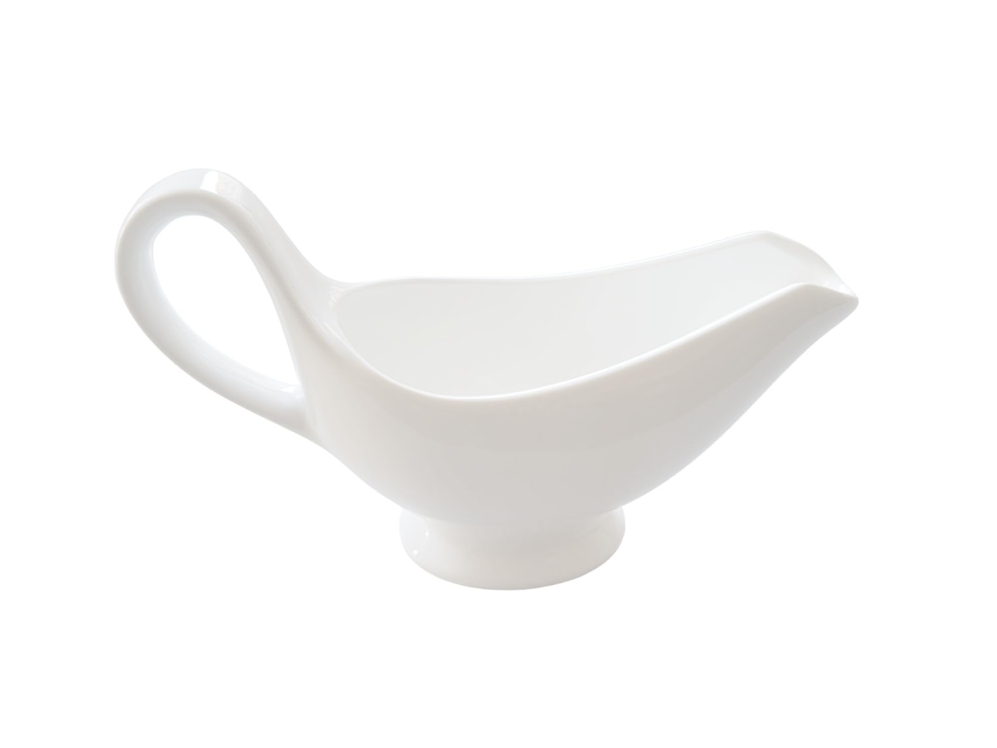Porcelain Gravy Boat for Sauces, Dips and Dressings Volume 250 ml Elegant Design Large Handle Colour White