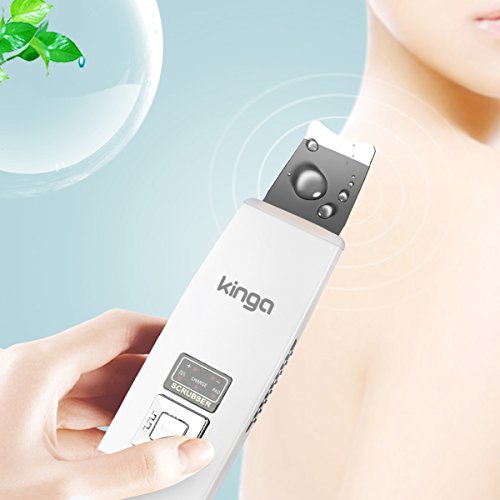 KINGA Facial Scrubber Skin Scrubber Ultrasonic Spatula Blackhead Cutin Remover Pimple Extractor