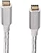 Amazon Basics Double Braided Nylon USB-C to USB-C 3.1 Gen 1 Cable with Power Delivery (5 Gbps) | 6 feet, Silver