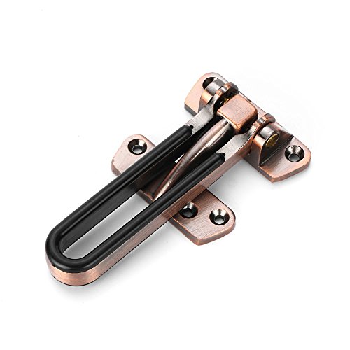 Black U Swing Bar Lock Door Guard for Hinged Swingin Doors,Secondary